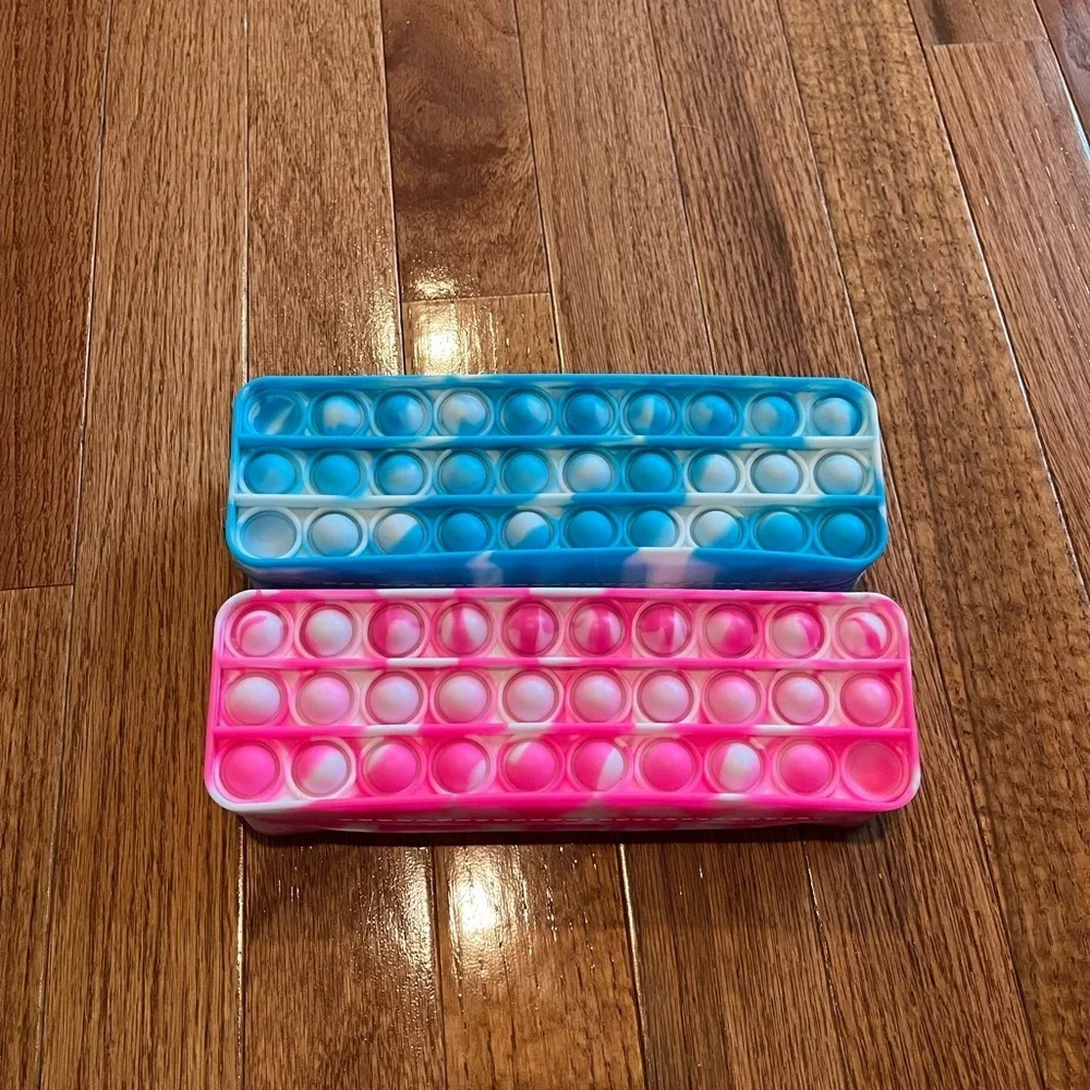 Set of 2 pop-it fidget pencil cases, never used